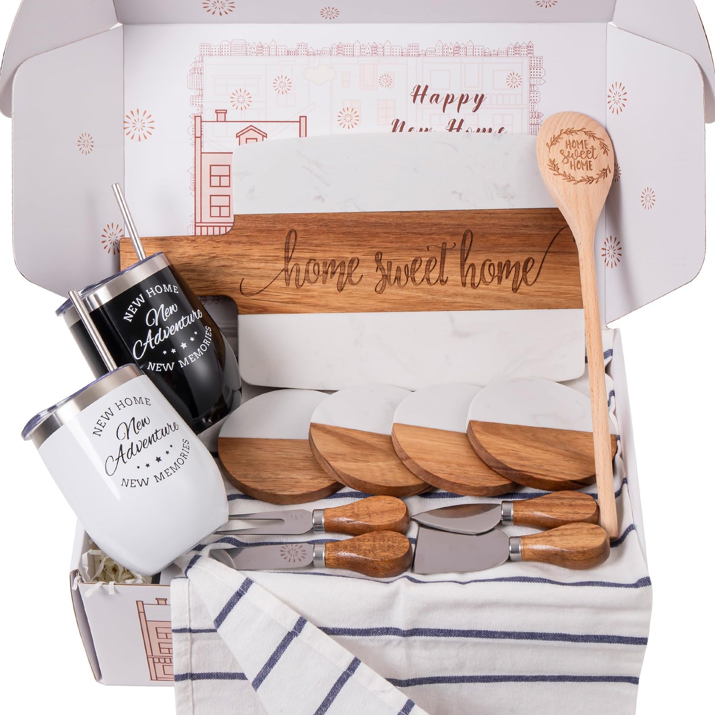 House Warming Gifts New Home Couple, Housewarming Gift Baskets for Women,Clients, Homeowner, Closing Gifts for Home Buyers, New Apartment, First Home Gifts, House Essentials for New Home Gift Ideas
