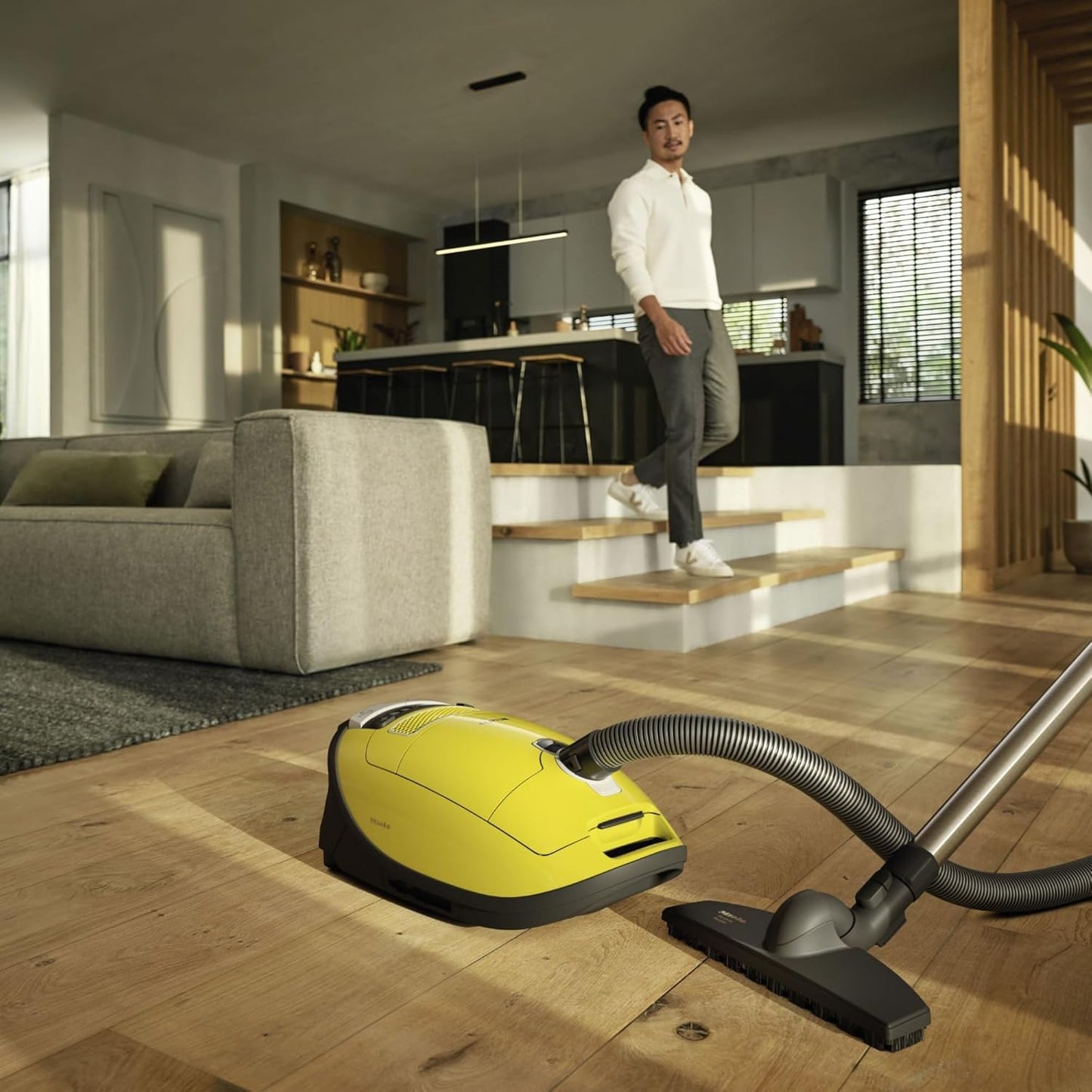 Miele Complete C3 Calima Vacuum Cleaner - Bagged Canister with Turbobrush for Carpets & Hard Floors | Curry Yellow