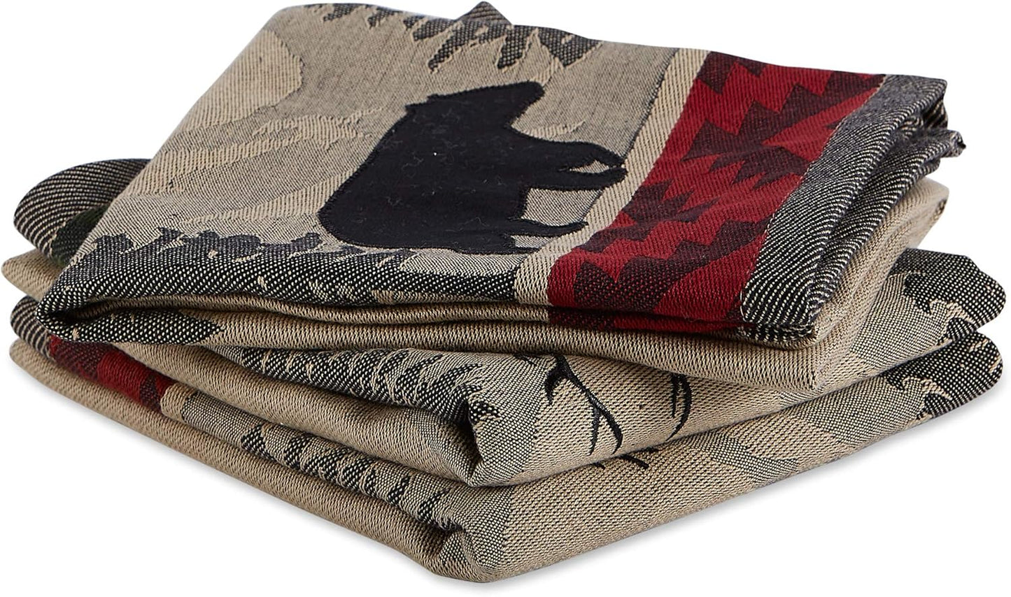Woodlands Dishtowel Set - 3 Piece, 18x28, Rustic Kitchen Towels for Home
