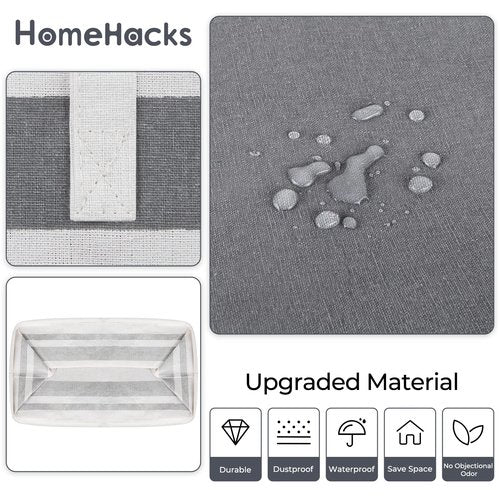HomeHacks Laundry Basket,100L Each Waterproof, Freestanding Laundry Hamper, Collapsible Tall Clothes Hamper with Extended Handles for Clothes Toys in The Dorm and Family, 2-Pack Gradient Grey