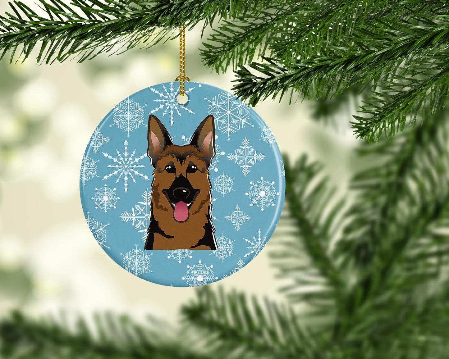 Jack Russell Terrier Snowflake Ceramic Ornament - 3" Christmas Tree Decoration