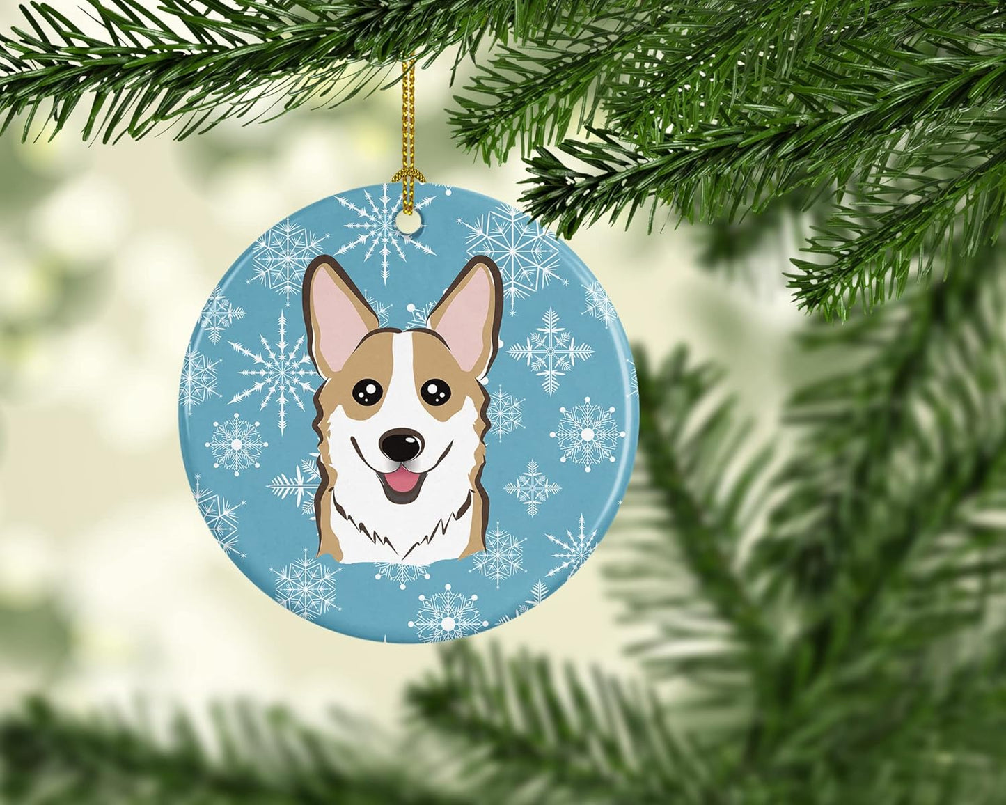 Jack Russell Terrier Snowflake Ceramic Ornament - 3" Christmas Tree Decoration