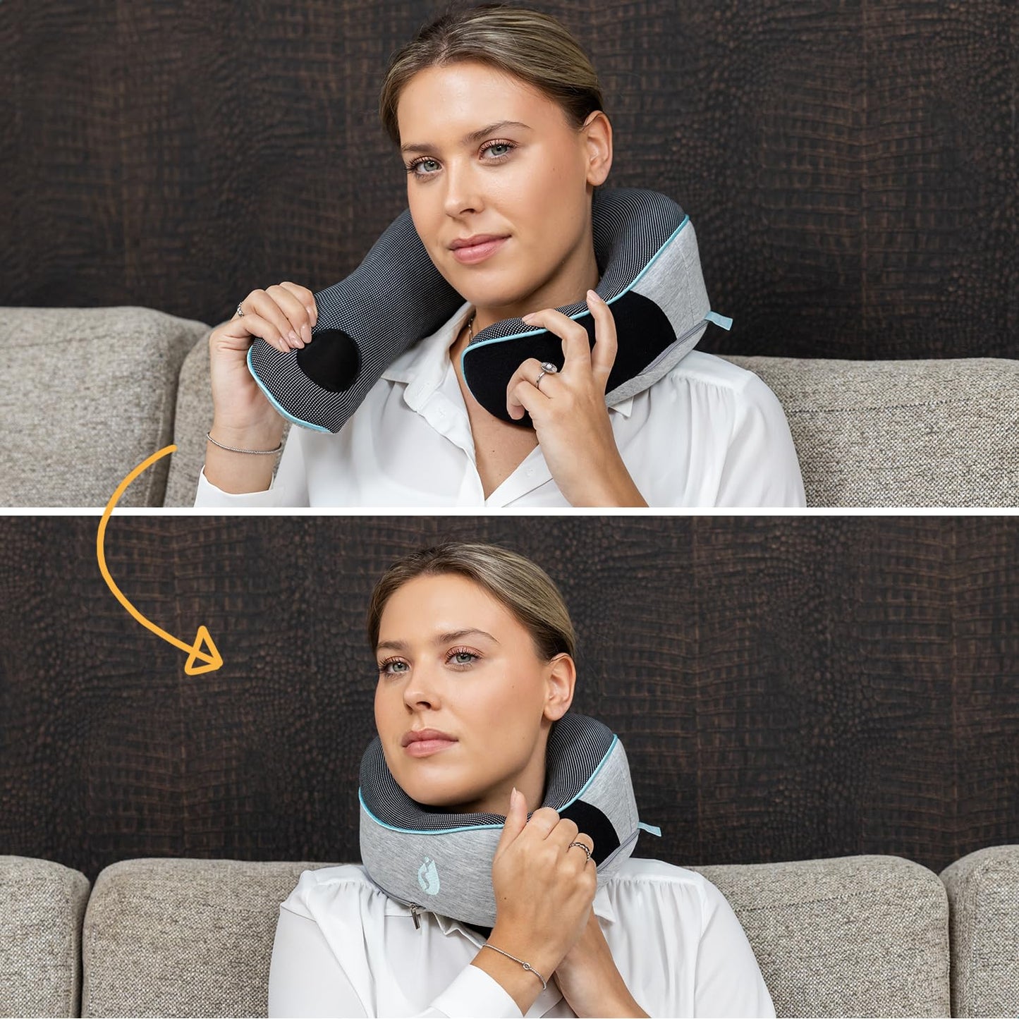TRAVARA Neck Pillow Airplane - Travel Neck Pillow - Airplane Pillow with 360° Memory Foam Neck Support - Travel Pillow for Sleeping - Travel Pillows for Airplanes