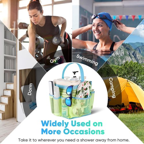EUDELE Mesh Shower Caddy - Portable 8-Pocket Design for Quick Drying | Ideal for Beach, Gym & Travel