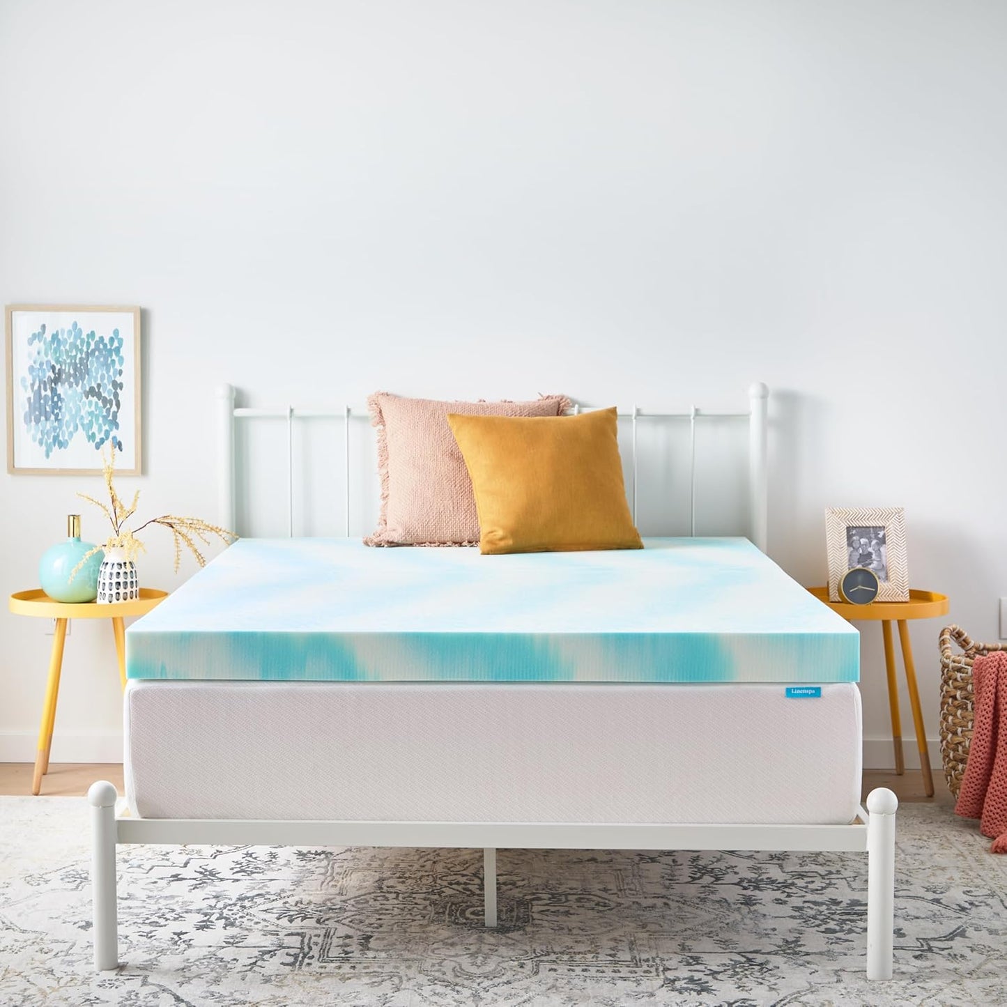 Linenspa 4 Inch King Size Gel Memory Foam Mattress Topper - Cooling & Pressure Relieving Design