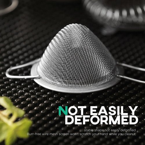 Homestia 3.3" Fine Mesh Strainer for Kitchen, 304 Stainless Steel Cocktail Sieve Sifters For Food, Liquid Drink Strainers Cup for Tea, Rice, Oil, Noodles, Fruits, Vegetables (Silver)