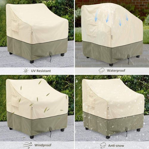 COSFLY Waterproof Outdoor Furniture Chair Covers - Deep Seat Protection for 32"W x 37"D x 36"H (2 Pack)