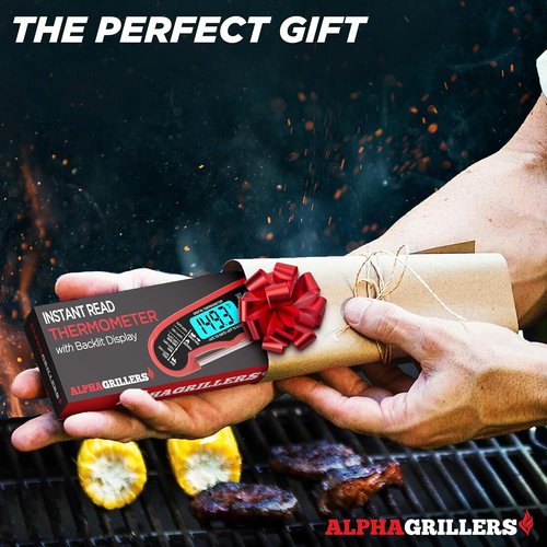 Alpha Grillers Digital Meat Thermometer - Instant Read Cooking Tool for Perfect Grilling | Ideal Gift for Food Lovers