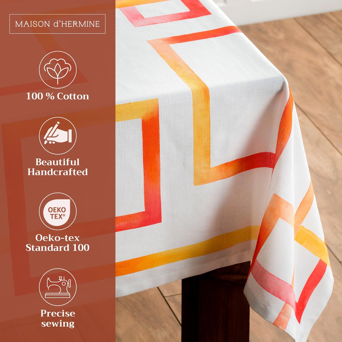 Maison d' Hermine Table Cloth Rectangle Table 100% Cotton 54 x 72 Inches Tablecloth Reusable Decorative for Dining Kitchen Room Farmhouse Home Gifts for Mothers Day Spring Summer - Summer Maze