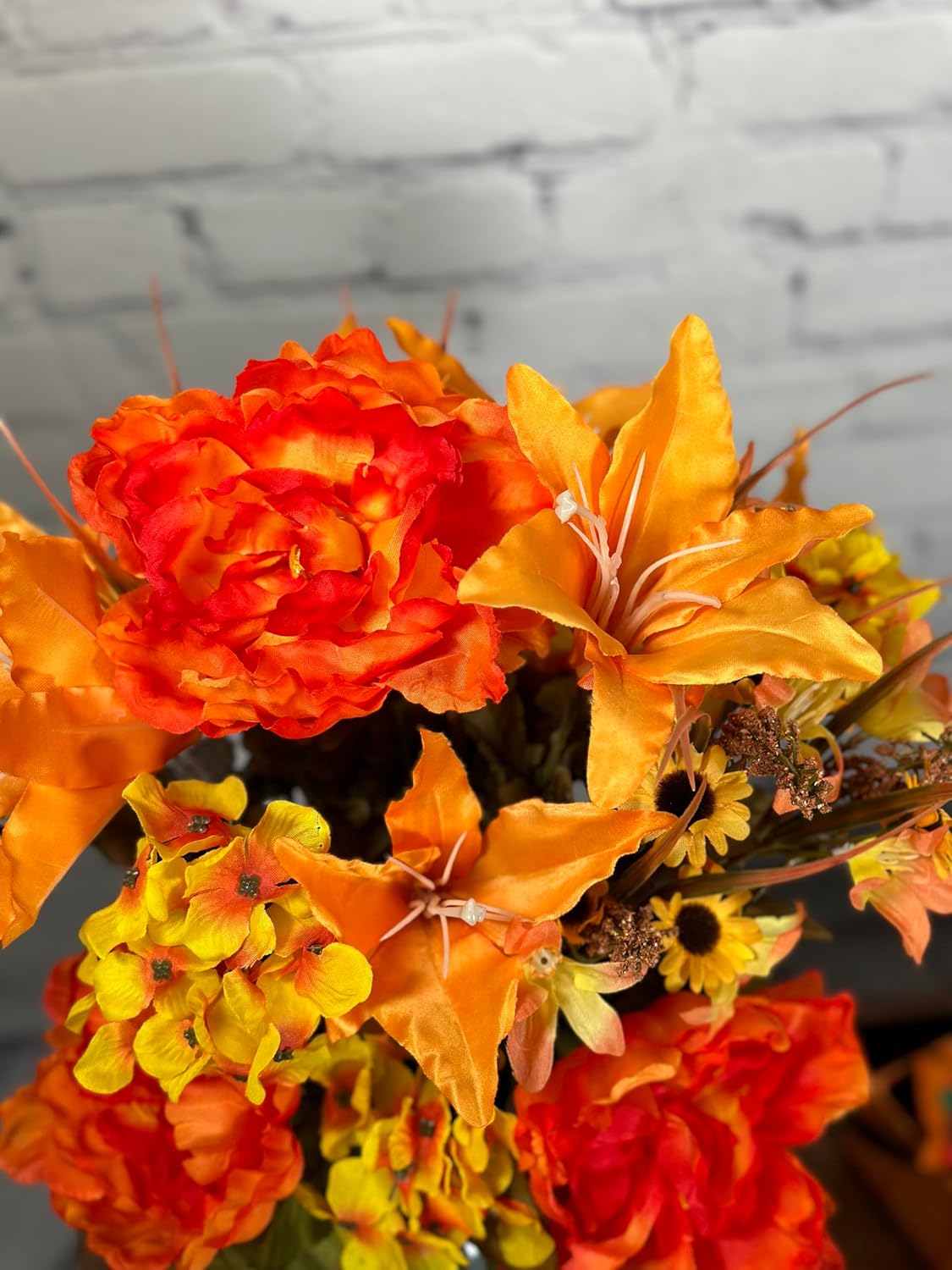 24-Stem Artificial Flower Arrangement - Mixed Roses & Carnations for Indoor/Outdoor Wedding & Home Decor - Spring Faux Flowers in Blue