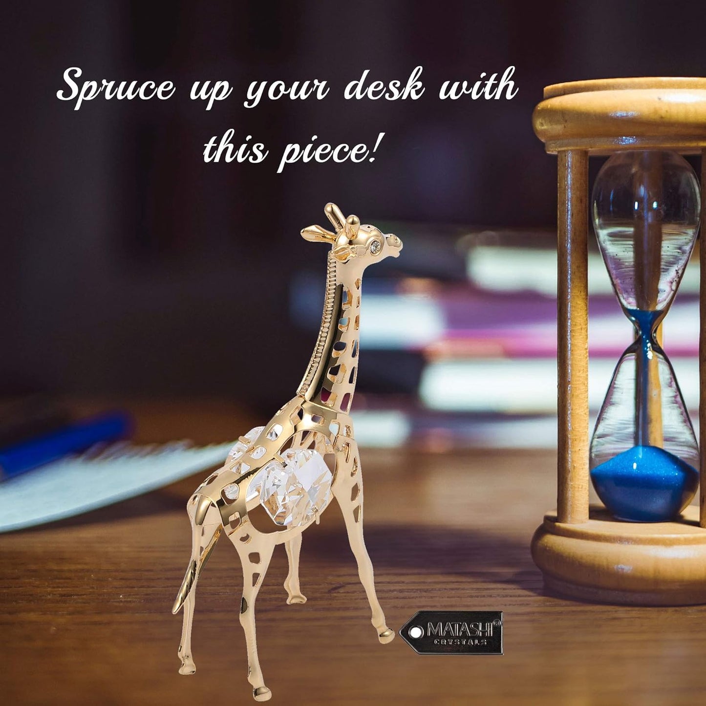 24K Gold Plated Giraffe Ornament - Crystal Christmas Tree Décor & Unique Gift for Mom, Daughter, Grandma