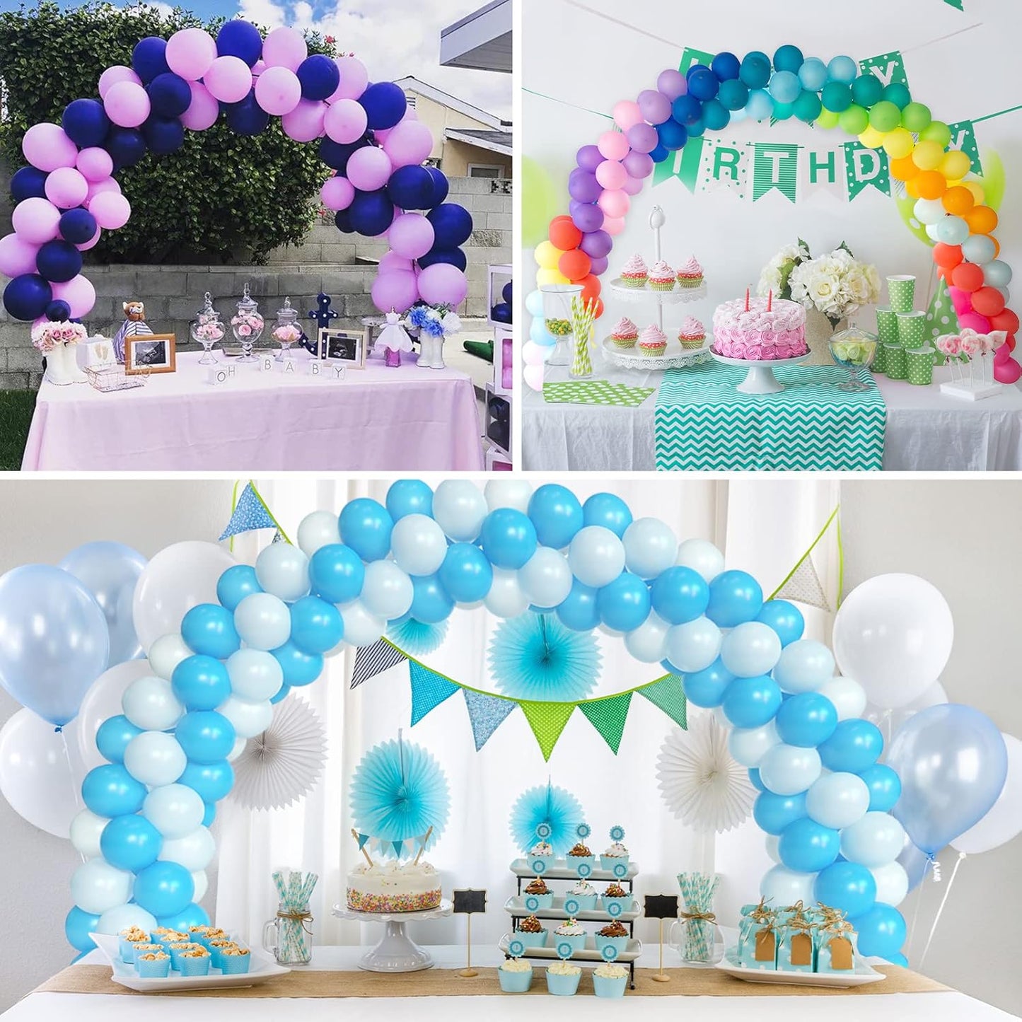 RUBFAC Balloon Arch Kit - Adjustable Black Stand for Table Decorations | Perfect for Birthdays, Weddings, and Baby Showers