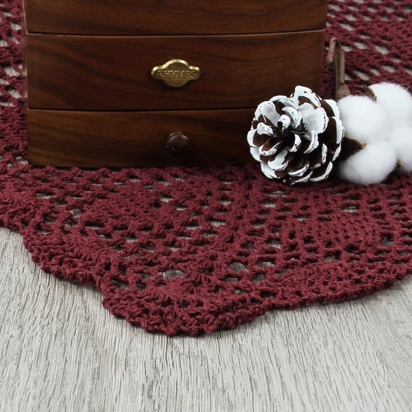 Handmade Crochet Lace Table Runner 15x51 Inch - Elegant White Décor
