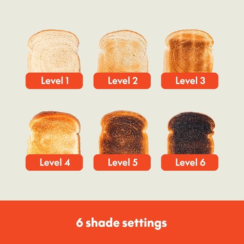 Bella 4-Slice Toaster - 6 Shade Settings with Reheat & Cancel Functions | Removable Crumb Tray, Oatmilk