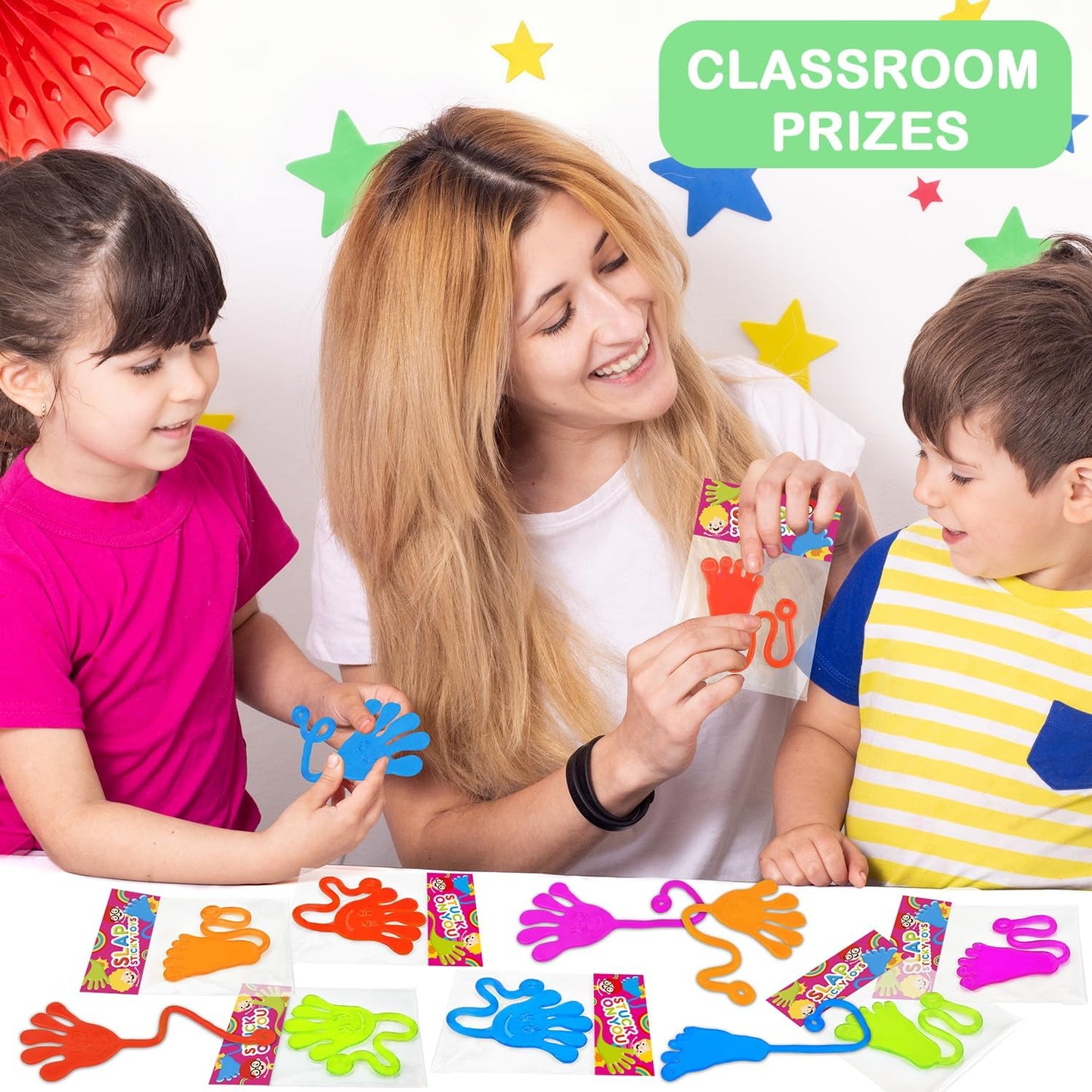 Skiennix Large Sticky Hands & Feet Party Favors - 20 PCS Non-Candy Goodie Bag Stuffers for Kids