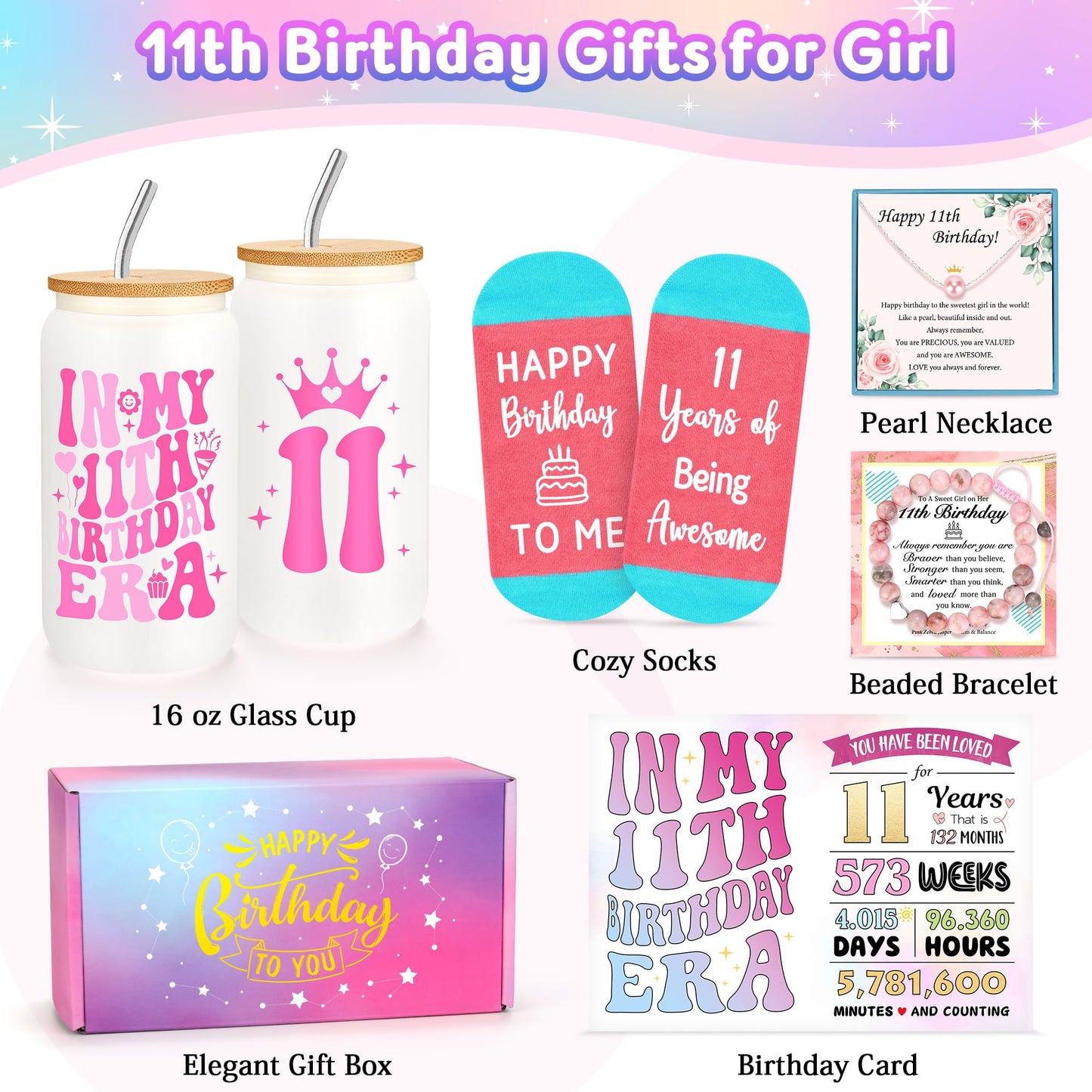 11 Year Old Girl Birthday Gifts for 11 Year Old Girl Gift Trendy 11th Birthday Gifts for Girls Age 11 Gift Ideas Cool Stuff Things for Tweens, Teens, Preteen Girls Happy 11th Decoration Present