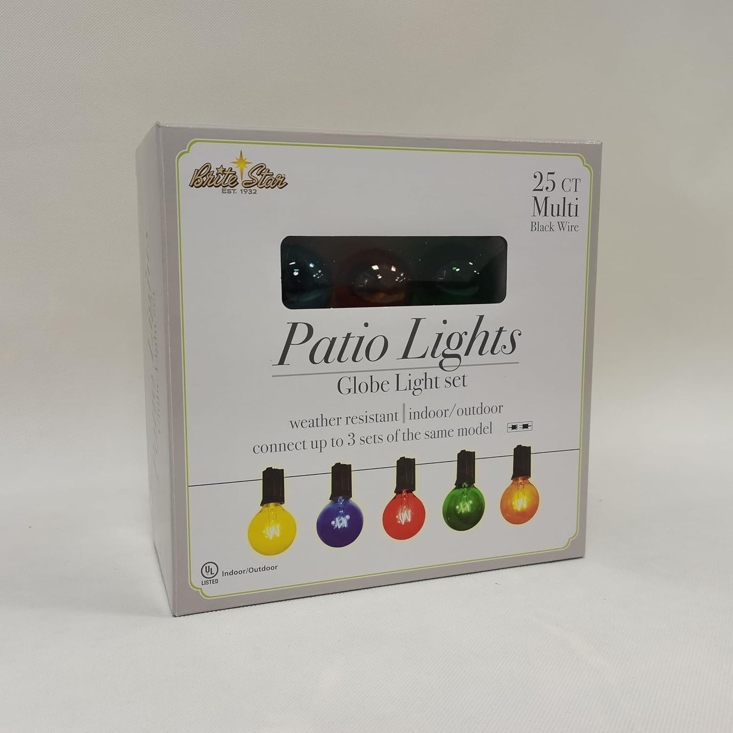 Frosted Clear G40 String Lights - 25 Count Decorative Lighting by Brite Star