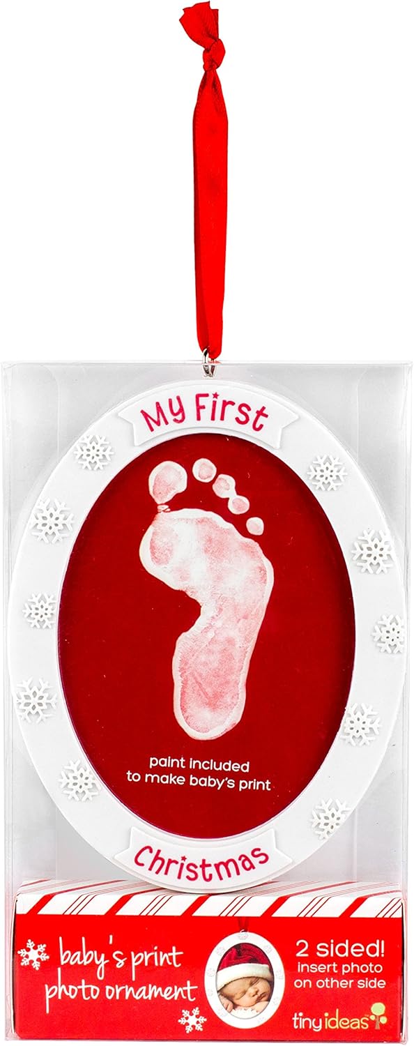 Christmas Baby Handprint Ornament Kit - DIY Keepsake Bauble with Paint for Newborns