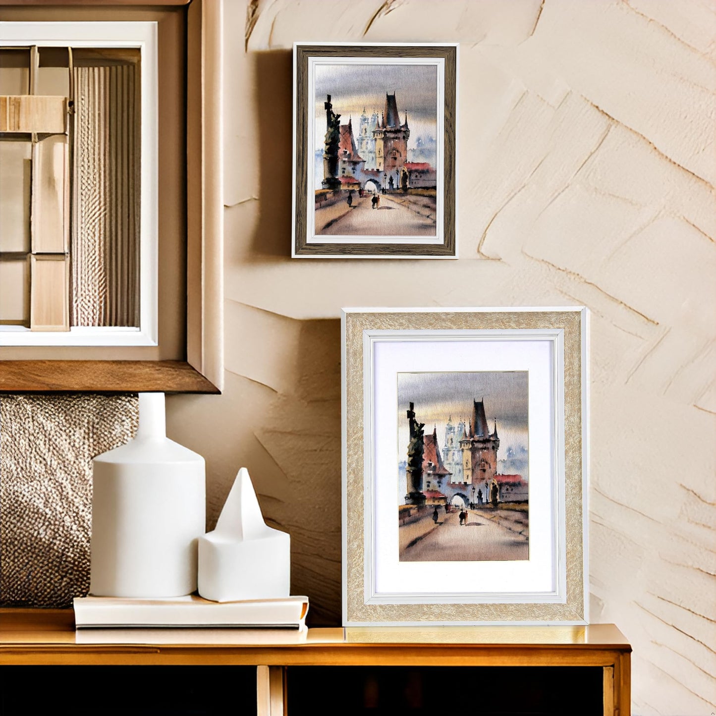 5x7 Picture Frame Set of 6, Rustic Farmhouse Photo Frame, Display 4x6 with Mat or 5x7 Without Mat for Decorative on Wall Hanging and Tabletop Placement