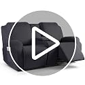 TAOCOCO Black 2-Seat Recliner Loveseat Cover with Console - Stretch Fabric