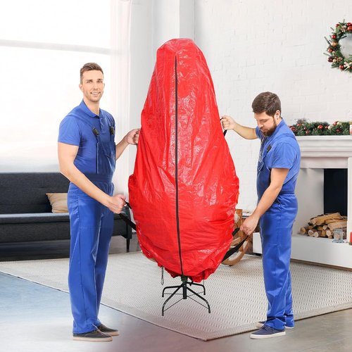 BALEINE Christmas Tree Storage Bag - 7.5 ft Tear-Resistant PE Material with 4 Reinforced Handles | Grey