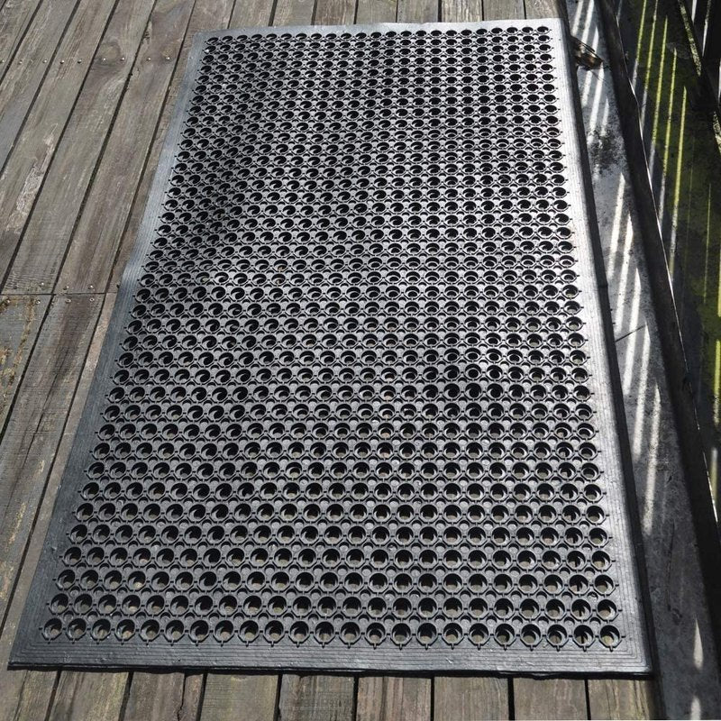 Uniboho Outdoor Rubber Floor Mats Anti Slip Restaurant Commercial Kitchen Rubber Drainage Mat 60 x 35 Heavy Duty Mat for Garage Garden Indoor Outside Industral Pool Entrance Bar Wet Area