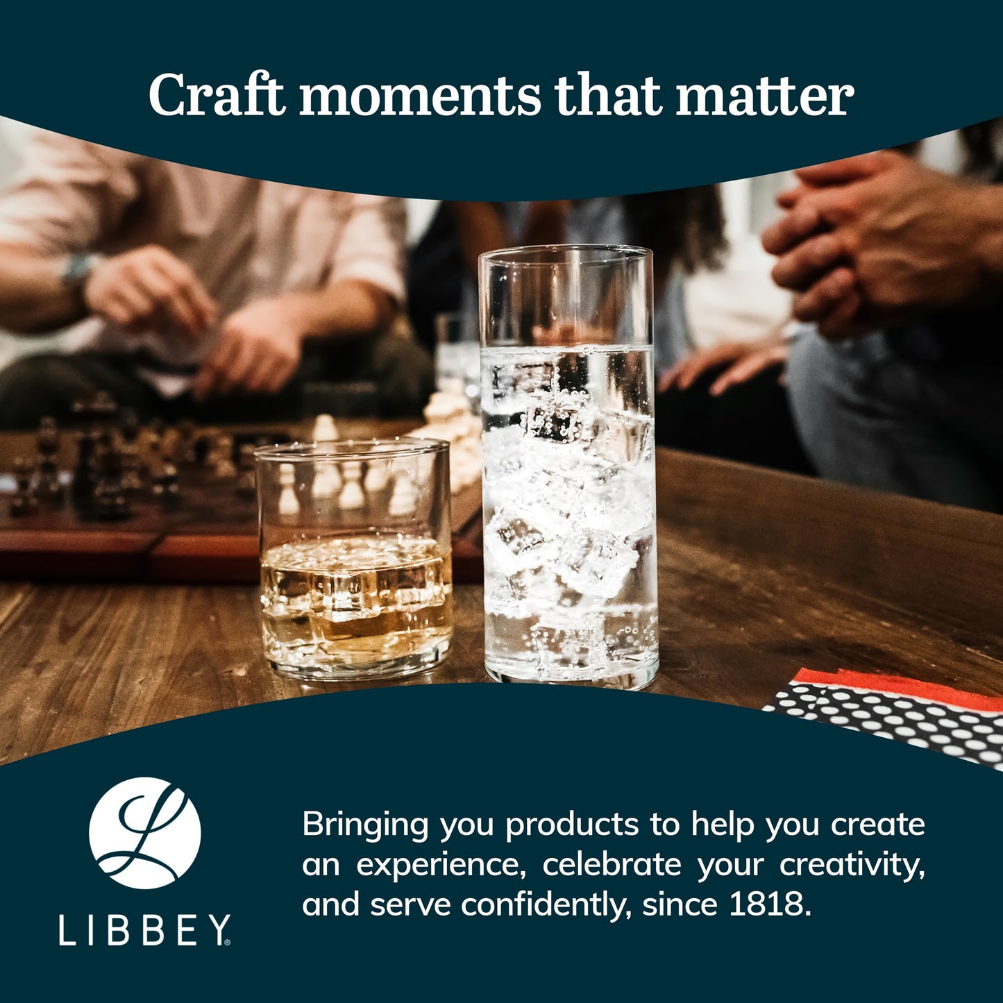 Libbey Miles Tumbler and Rocks Bar Drinkware Glasses Set, Clear All-Purpose 16 Piece Glassware Set, Sleek Glass Drinking Cups for Everyday Use