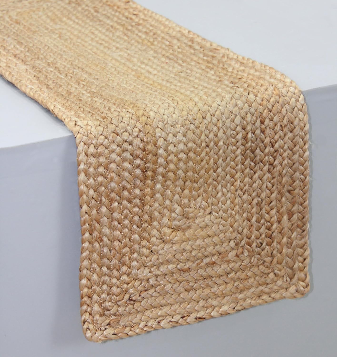 Jute Braided Table Runner - Rustic Farmhouse Style for Thanksgiving & Christmas - 13 x 36 inches