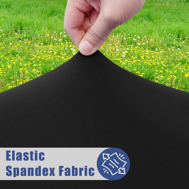 Moosfor Round Spandex Tablecloth, Elastic Fitted Waterproof Tablecloths for 25"-30" Tables, Stretch Washable Picnic Table Cover for Camping, Dining, Indoor and Outdoor, Black