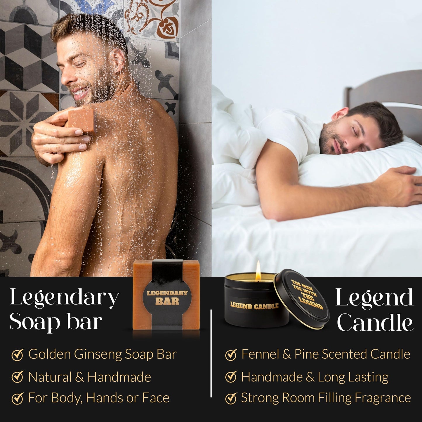 Legend Dreams Birthday Gifts for Men: 9 Premium Items, Perfect for Dad, Husband, Boyfriend, Boss, Friend, Brother or Grandpa – Legendary Gift Set to Celebrate Valentine's Day