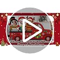 Large 75 Inch Christmas Red Truck Photo Booth Backdrop with Reindeer Santa Snowman