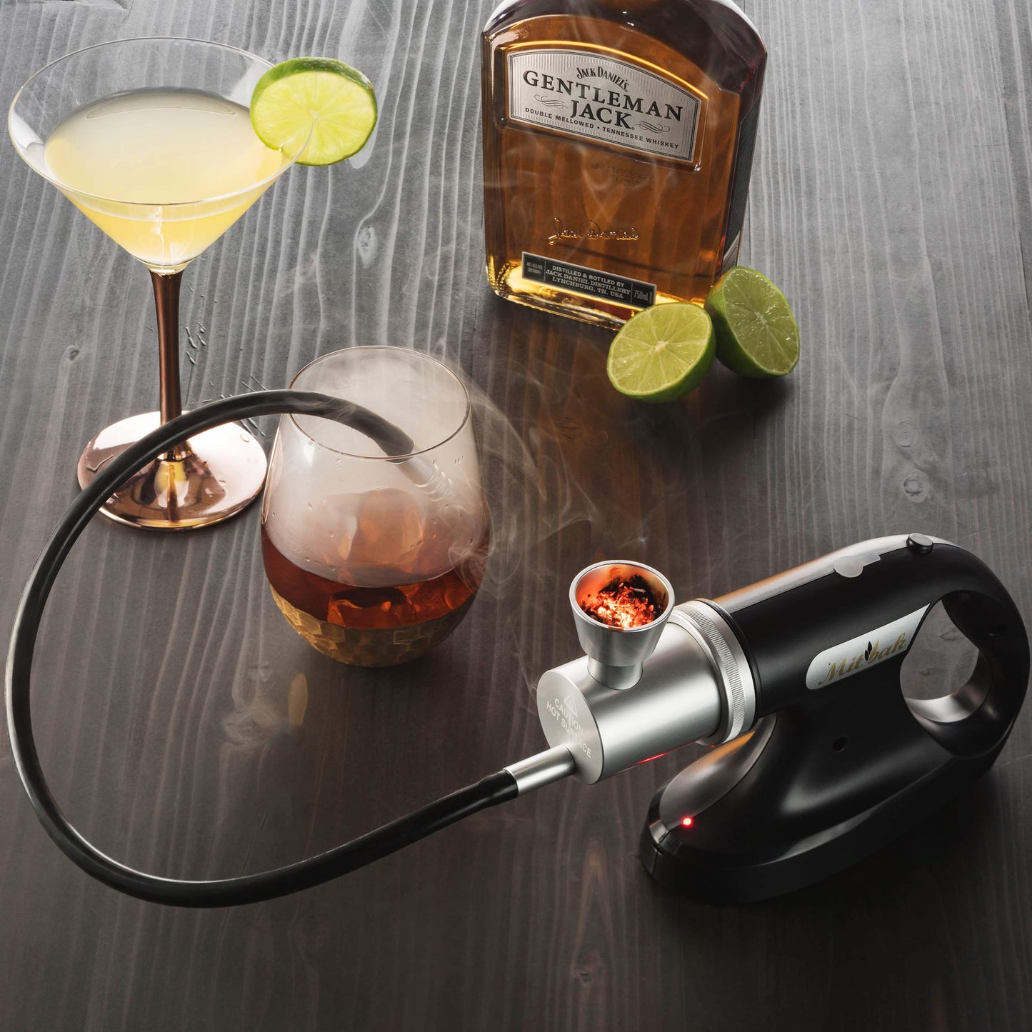 Mitbak Cocktail Smoker Kit With Dome Lid And Woodchips, Whiskey Smoker Kit, Bourbon Smoker Kit, Portable Smoking Gun, Bourbon Gifts for Men, Indoor-Outdoor Smoke Infuser Machine, Excellent Gift