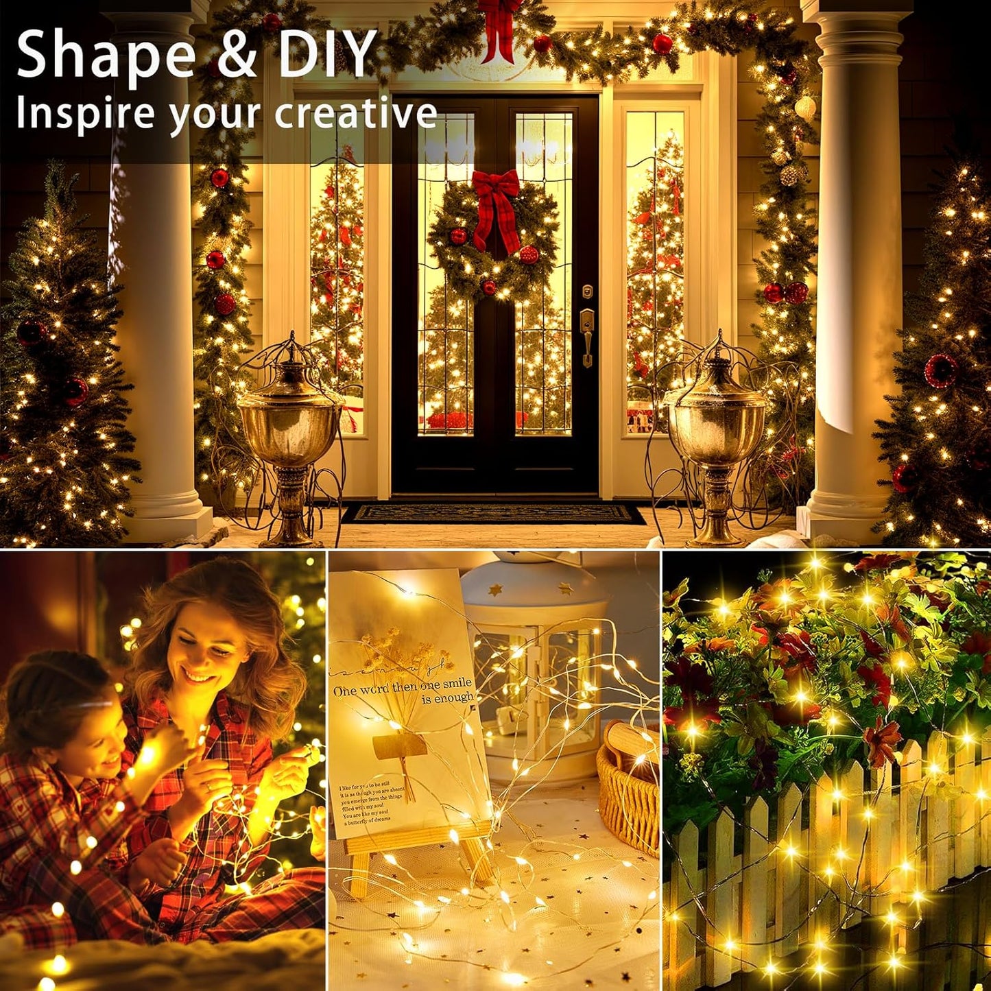 VOOKRY 30 LED Fairy String Lights - 10 ft Mini Silver Wire for DIY Crafts, Weddings & Christmas (Warm White)