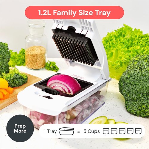Fullstar Vegetable Chopper - Original Pro Food Dicer with Container | 2-in-1 Kitchen Gadget (White)