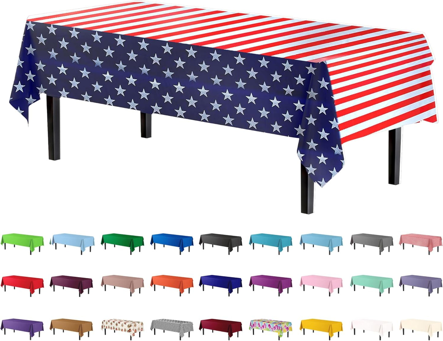 Premium Dark Green Plastic Tablecloths - 12-Pack, 54" x 108" Rectangle Covers
