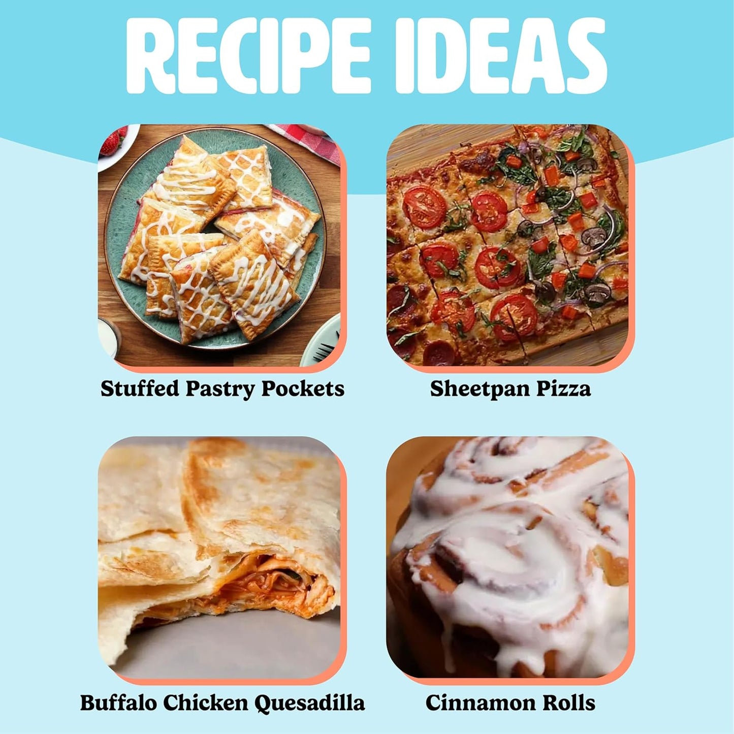 Tasty Nonstick Baking Set - 3-Piece Carbon Steel Toaster Oven Bakeware in Pink