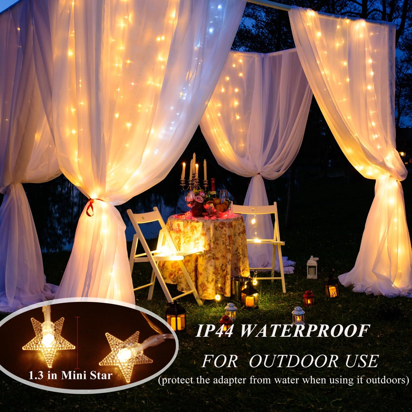Elavika 100ft Star String Lights Bedroom, 240 LED Fairy Lights Indoor with Remote, Waterproof Hanging Twinkle Classroom Lights Plug in Bunk Bed Lights for Kids Room Canopy Outdoor, Warm White
