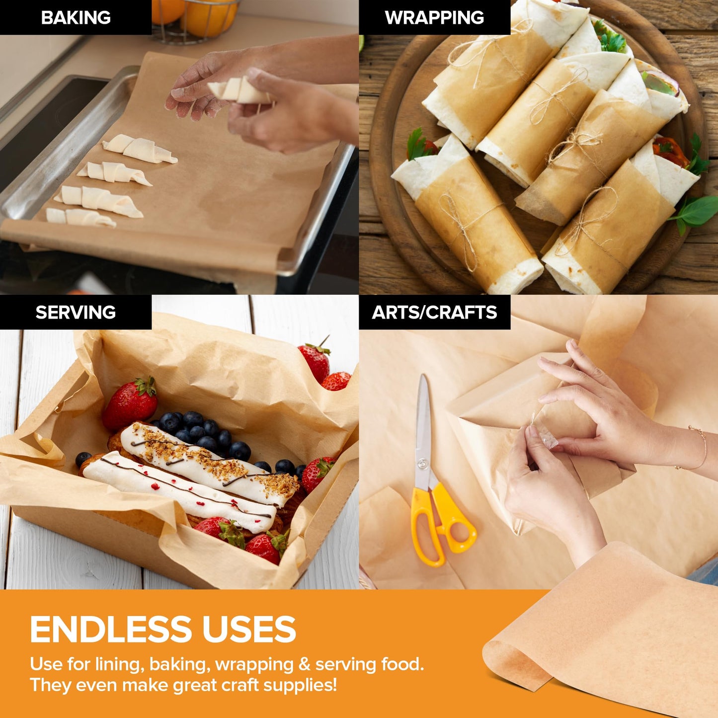 Stock Your Home 150 Ct Unbleached Parchment Paper Sheets, Pop Up Parchment Paper Sheets for Baking, Air fryer Sheets & Oven Liners FOr cookies, Bread, meat, Pizza (9x13”)