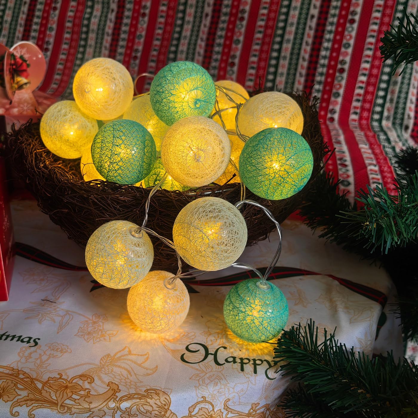 30-Count Battery Operated LED Fairy Lights - 10ft Yellow, Orange & White String Lights for Garden Decor