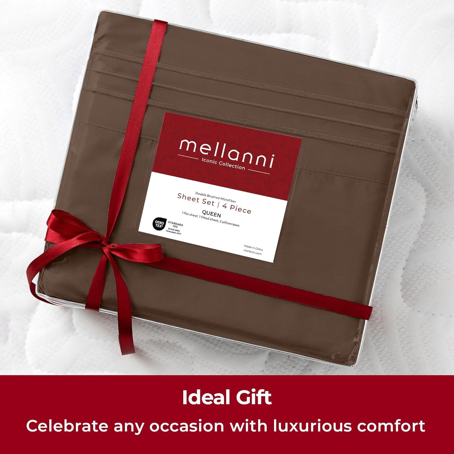 Mellanni Twin Sheets Set - 3 PC Hotel Luxury Bedding | Extra Soft, Cooling, Wrinkle-Resistant (Brown)