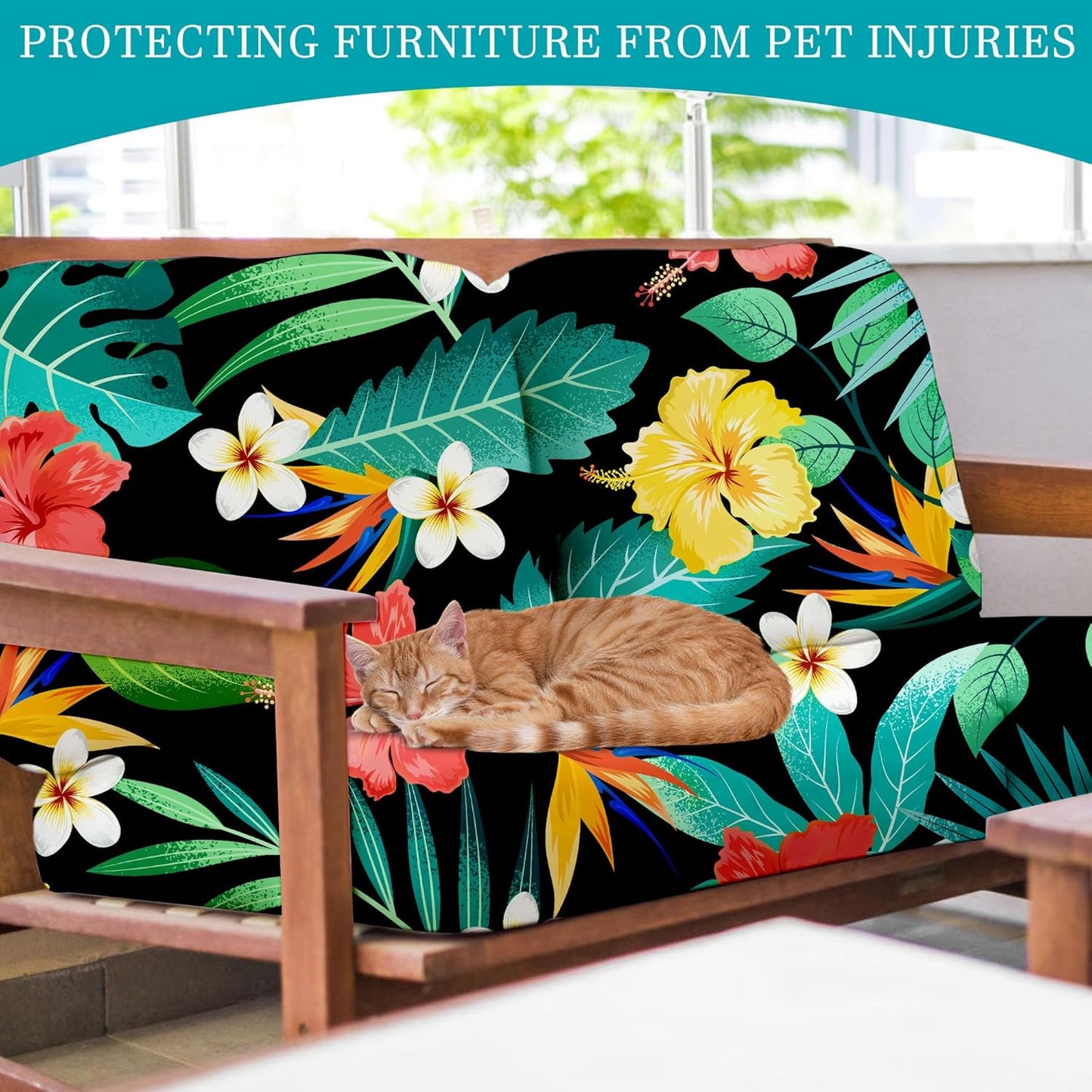 Skiennix 12 Pcs Stretch Patio Cushion Covers - Washable Floral Slipcovers for Outdoor Furniture
