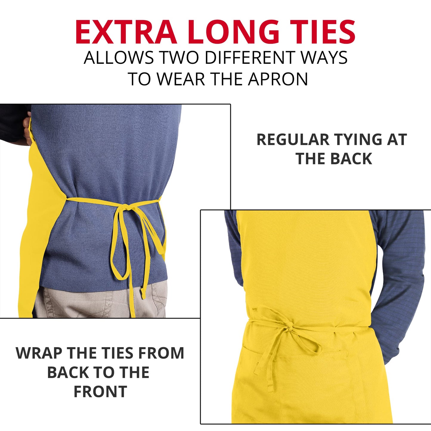 Utopia Kitchen 2 Pack Bib Apron, Adjustable with 2 Pockets, Water and Oil Resistant, Cooking Kitchen Chef Apron for Women Men
