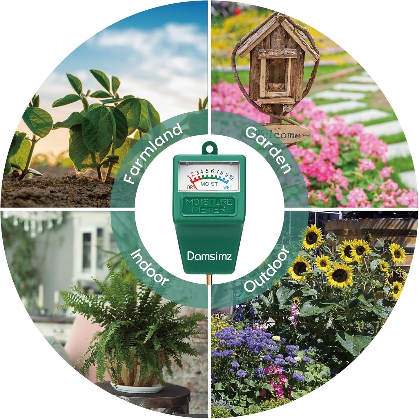 Skiennix Soil Moisture Meter - Accurate Plant Water Tester for Indoor & Outdoor Gardening | 2-Pack