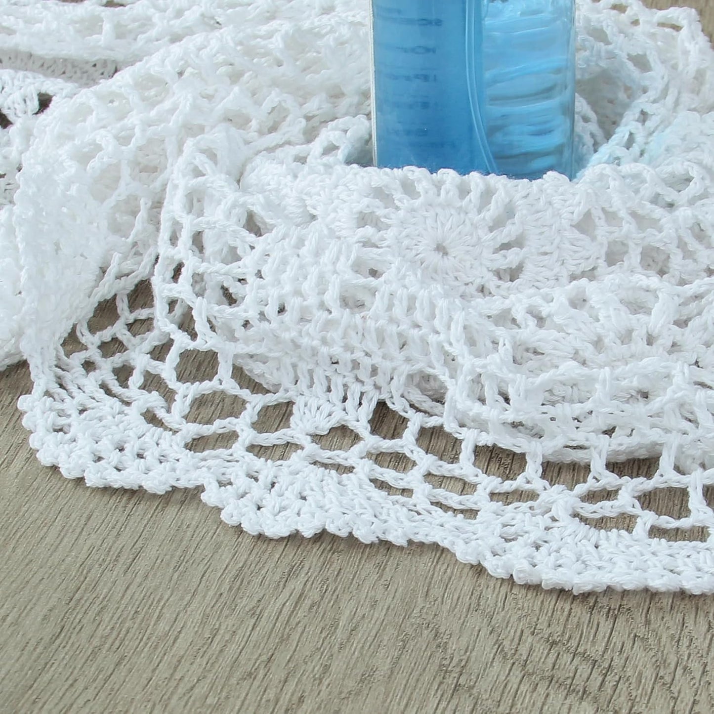 Handmade Crochet Lace Table Runner 15x51 Inch - Elegant White Décor