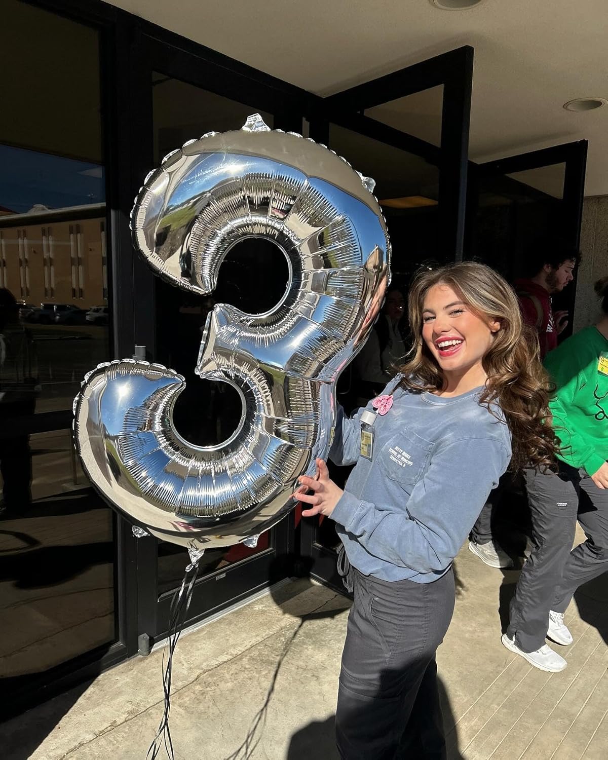 Number 13 Balloon by Silver | 40-Inch Metallic 13th Birthday Decoration for Kids