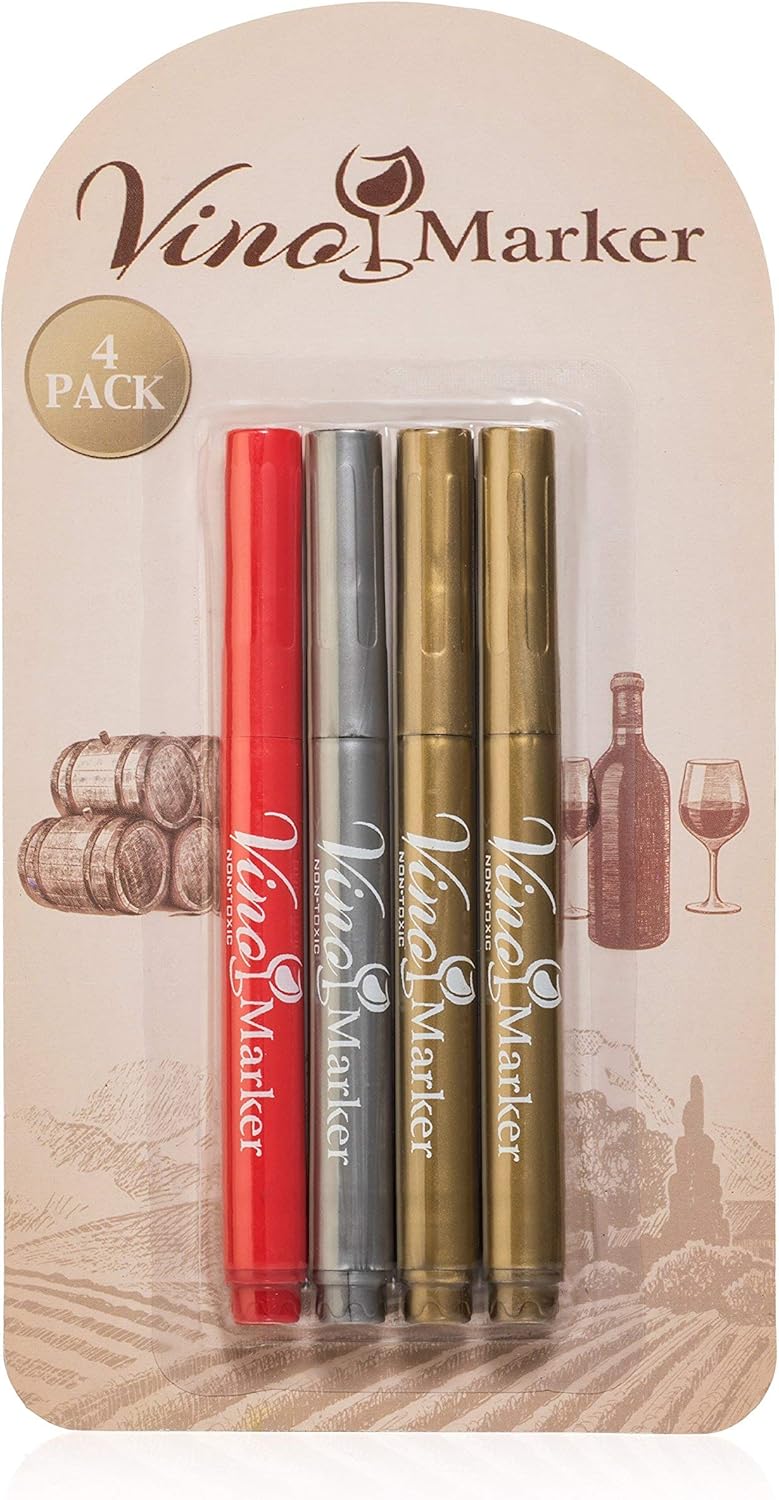 Vino Marker Wine Glass Pens - Washable Drink Markers for Parties & Events