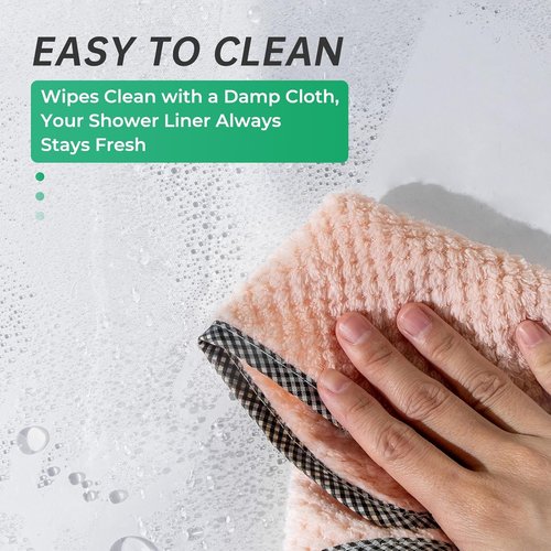 AmazerBath 78-Inch Frosted PEVA Shower Curtain - Heavy-Duty Design with 3 Weighted Stones & 12 Rustproof Grommets