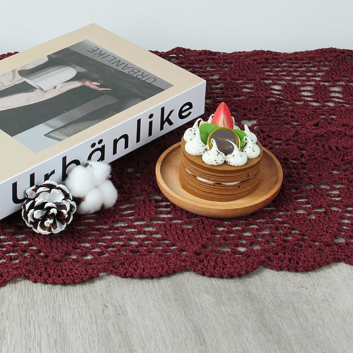 Handmade Crochet Lace Table Runner 15x51 Inch - Elegant White Décor