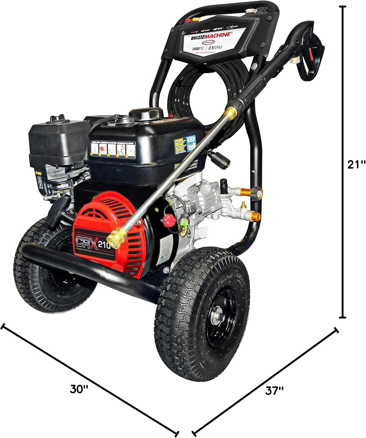 Simpson 3400 PSI Gas Pressure Washer - 2.5 GPM Cold Water Power Washer with 25' Hose | 49-State Compliant