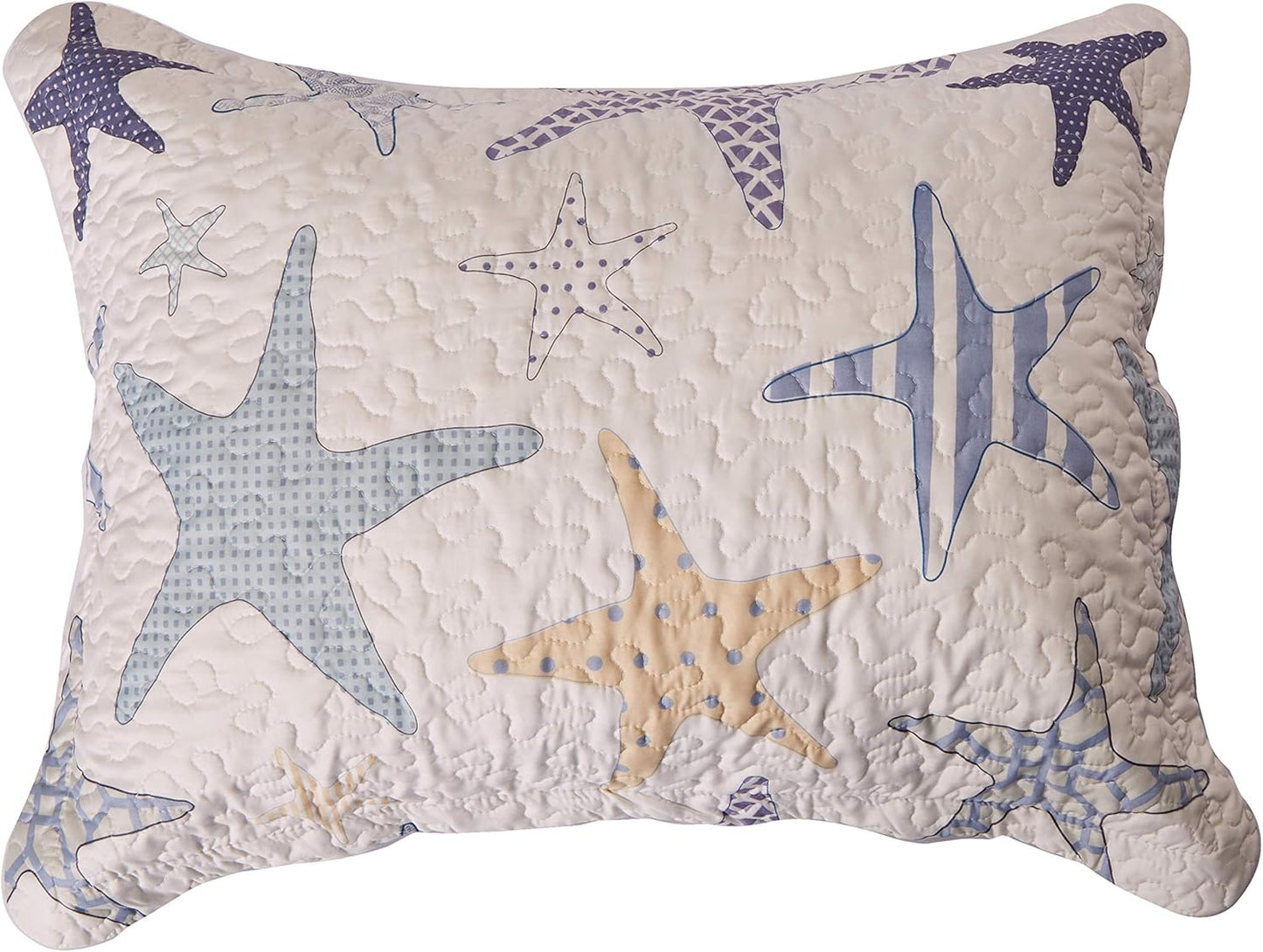 North End Decor Starfish Reef Coastal Beach Quilt Set, Twin 2-Piece
